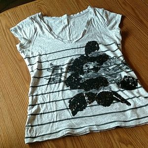 Grey Express shirt with sequins